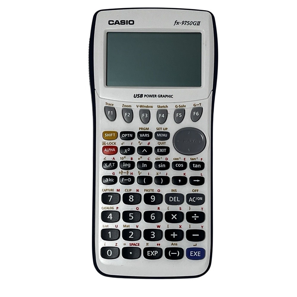Casio Graphing Calculator White Blue fx-9750GII USB Power Graphic Exam Student